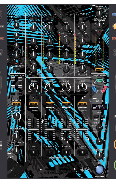 Pioneer DJ DDJ FLX10 MIXER Skin Ridge Blue Light